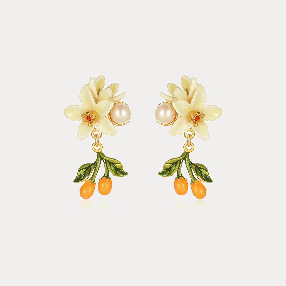 Orange Blossom Drop Earrings