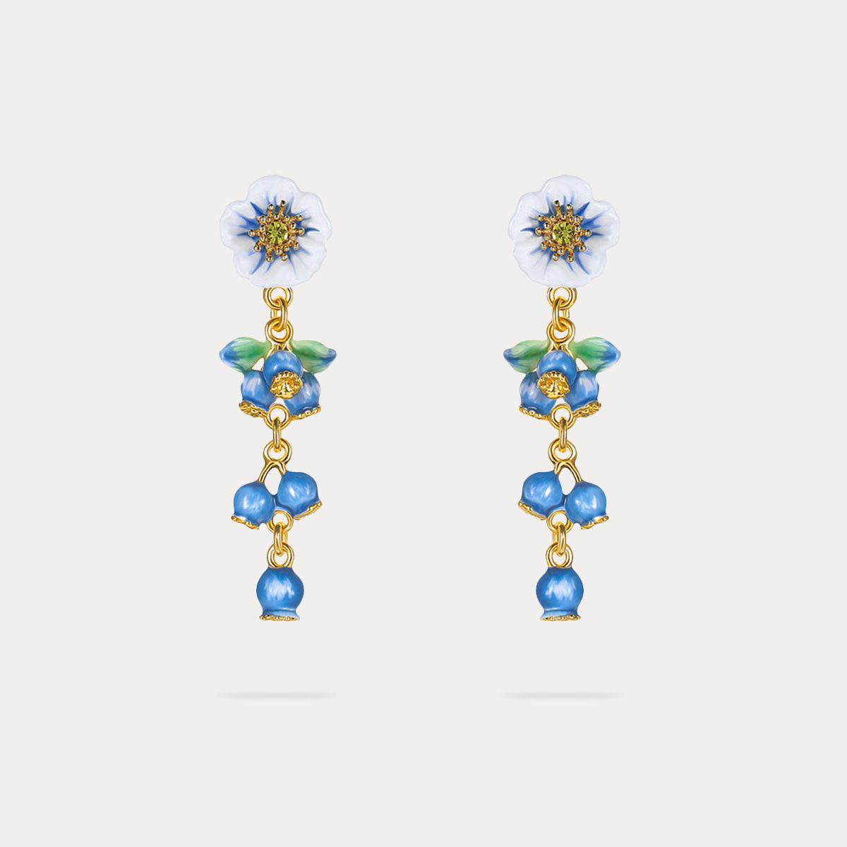Blueberry Flower Tassel Earrings