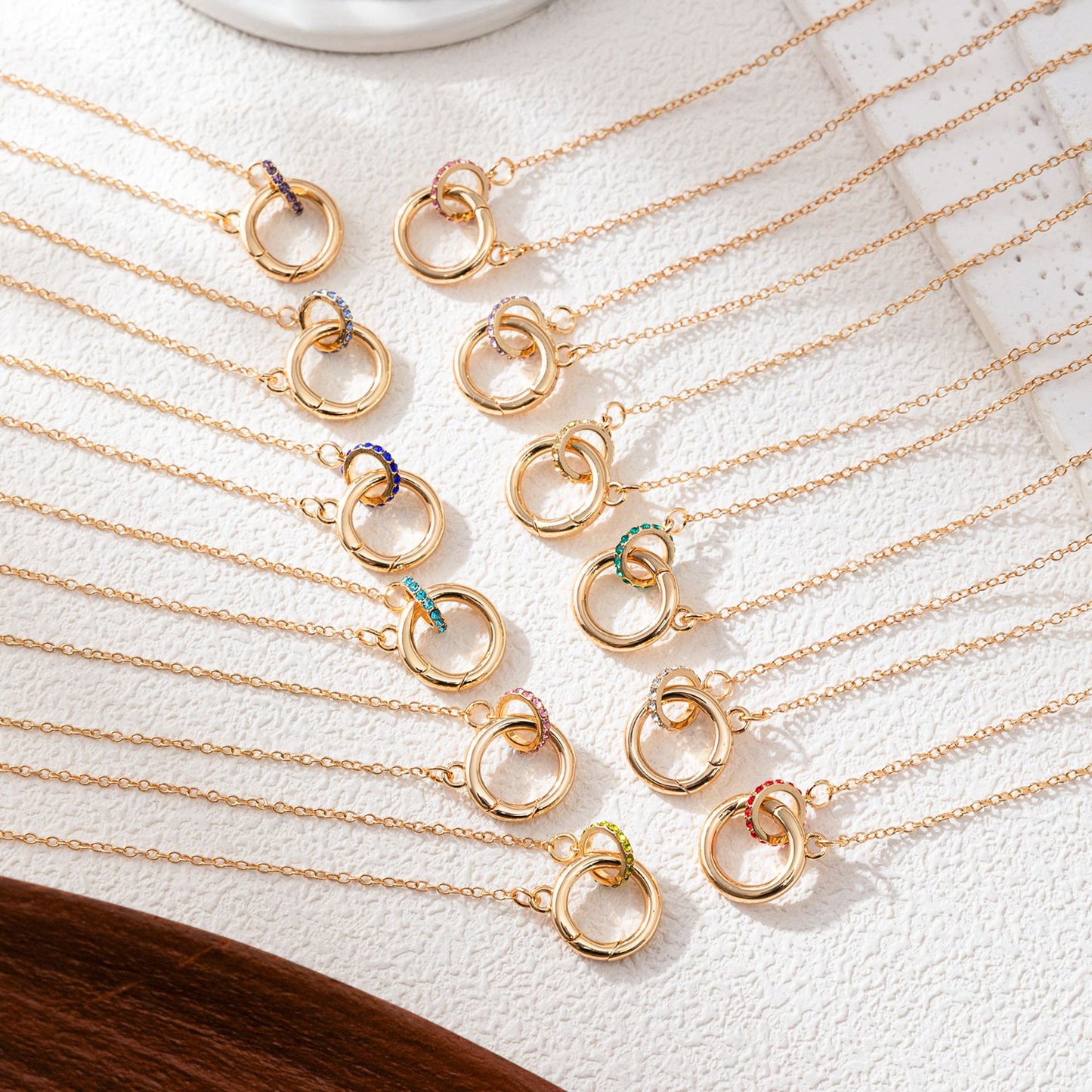 Birth Stone Circle Necklace