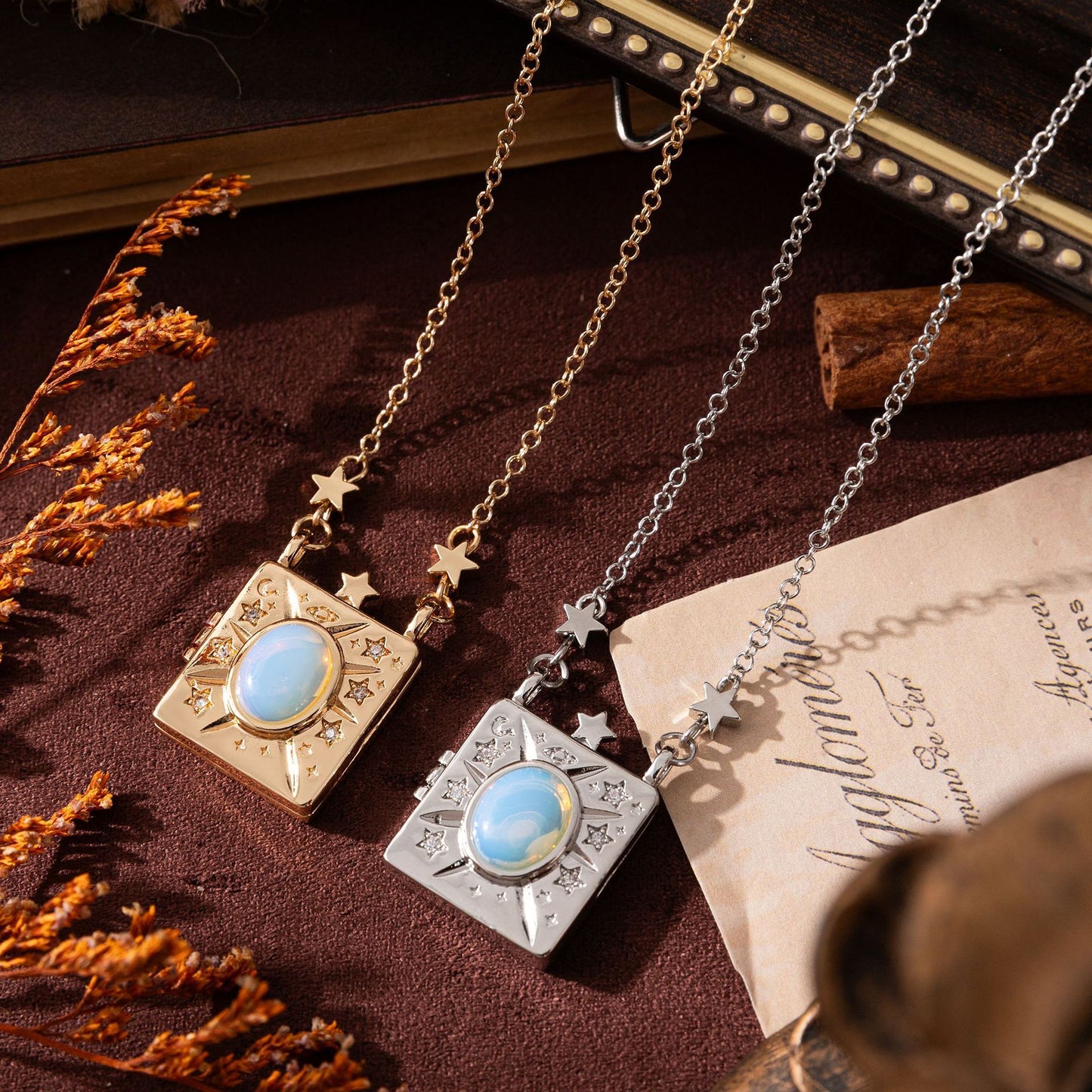 Celestial Locket Pendant Necklace