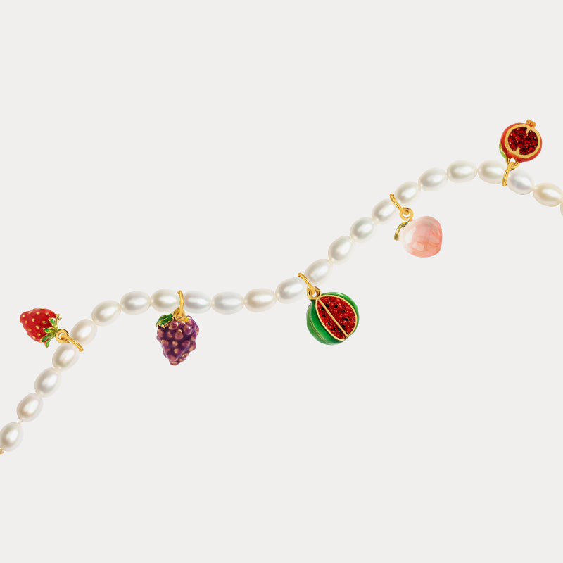Personalized Fruit Bracelet With Pearls
