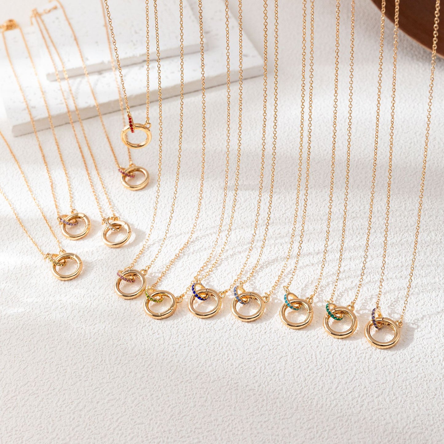 Birth Stone Circle Necklace