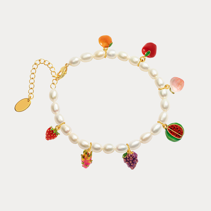 Personalized Fruit Bracelet With Pearls