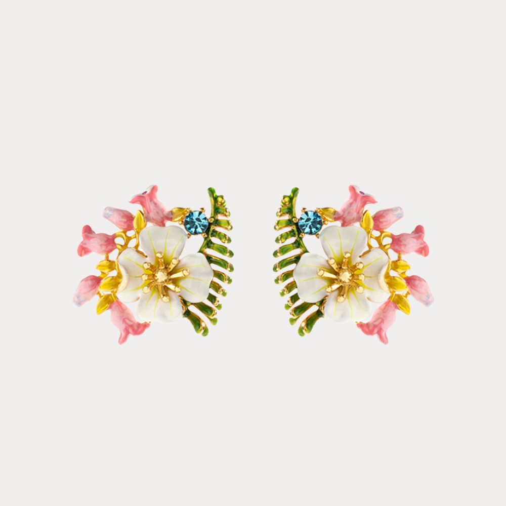 Raspberry & Lily of the Valley Earrings