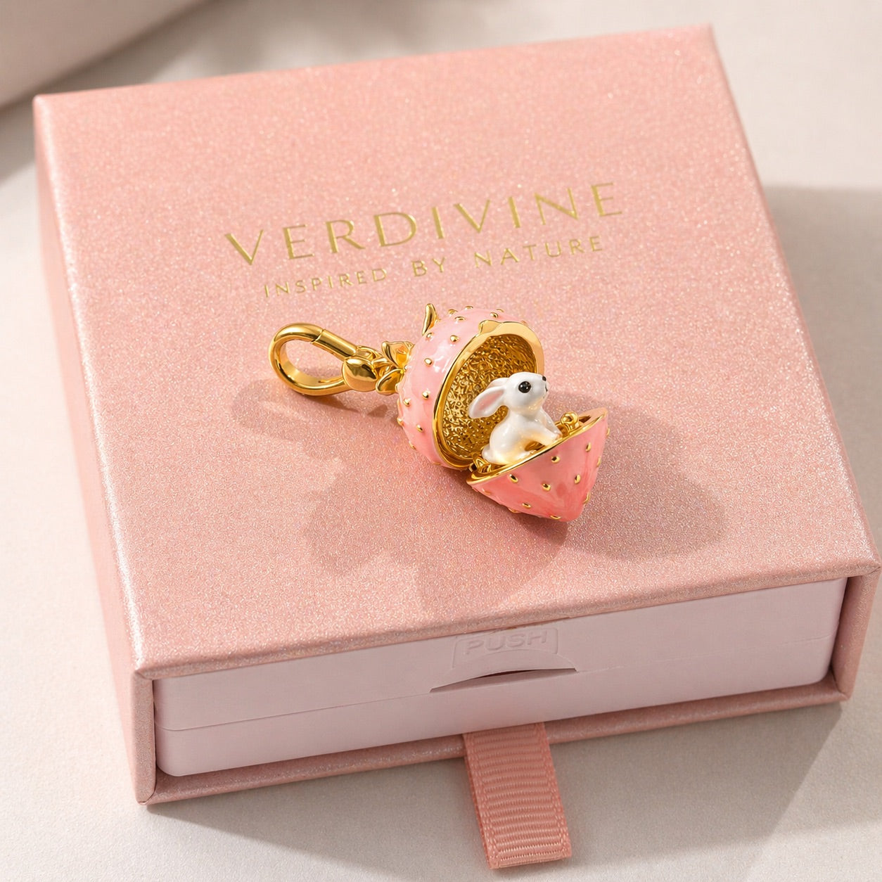 Strawberry Bunny Locket Pendant