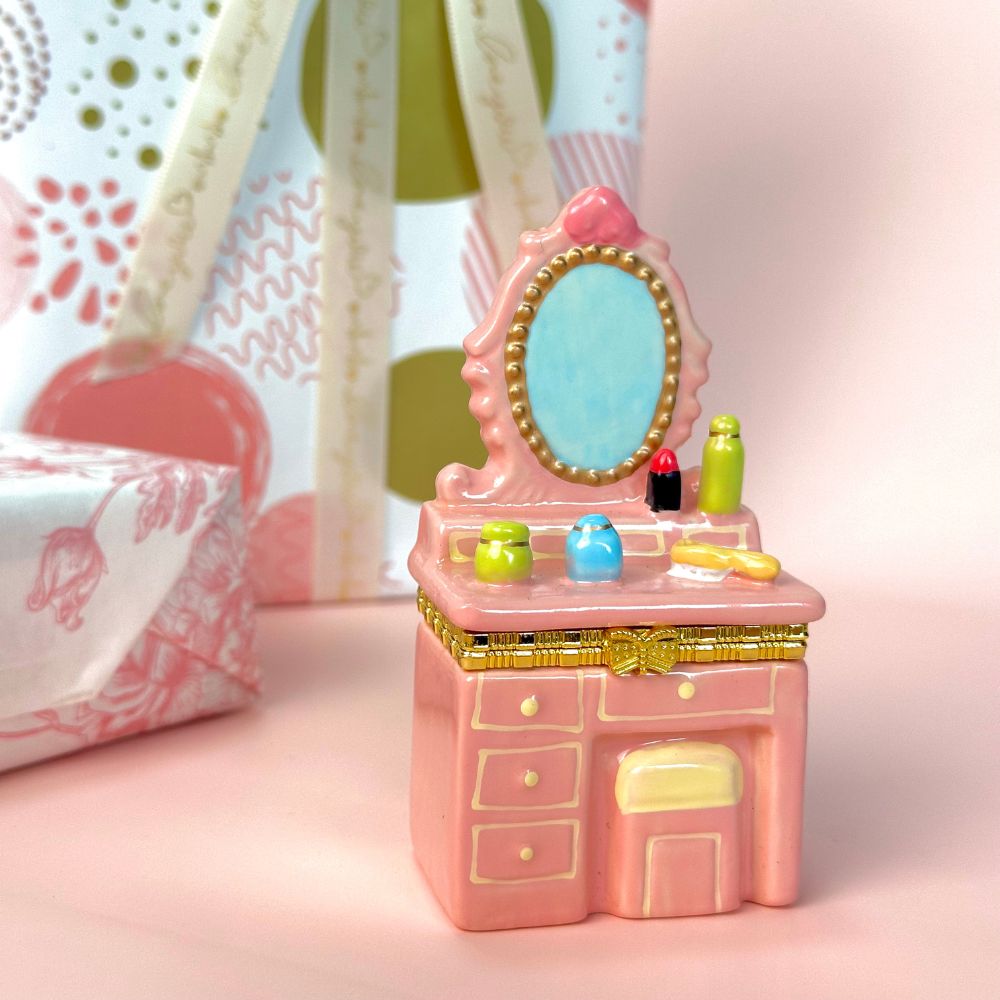Pink Vanity Table Trinket Box