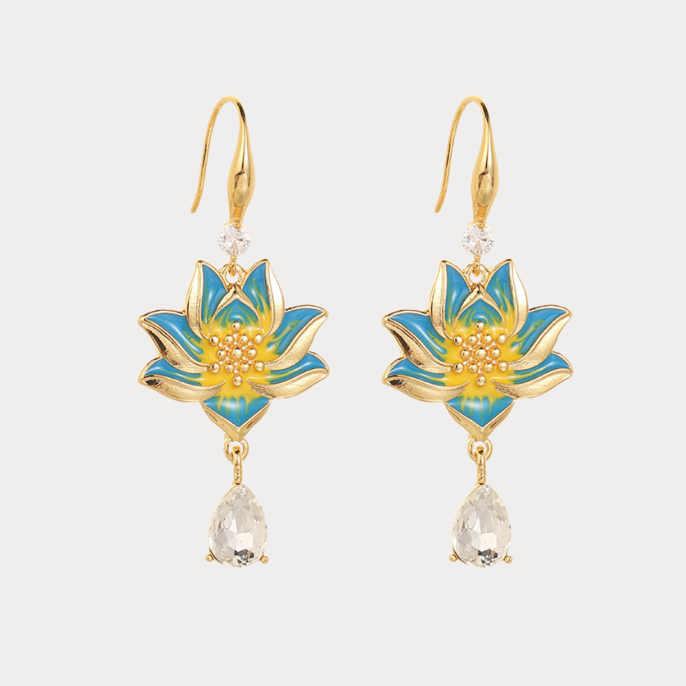 Lotus Blossom Drop Earrings
