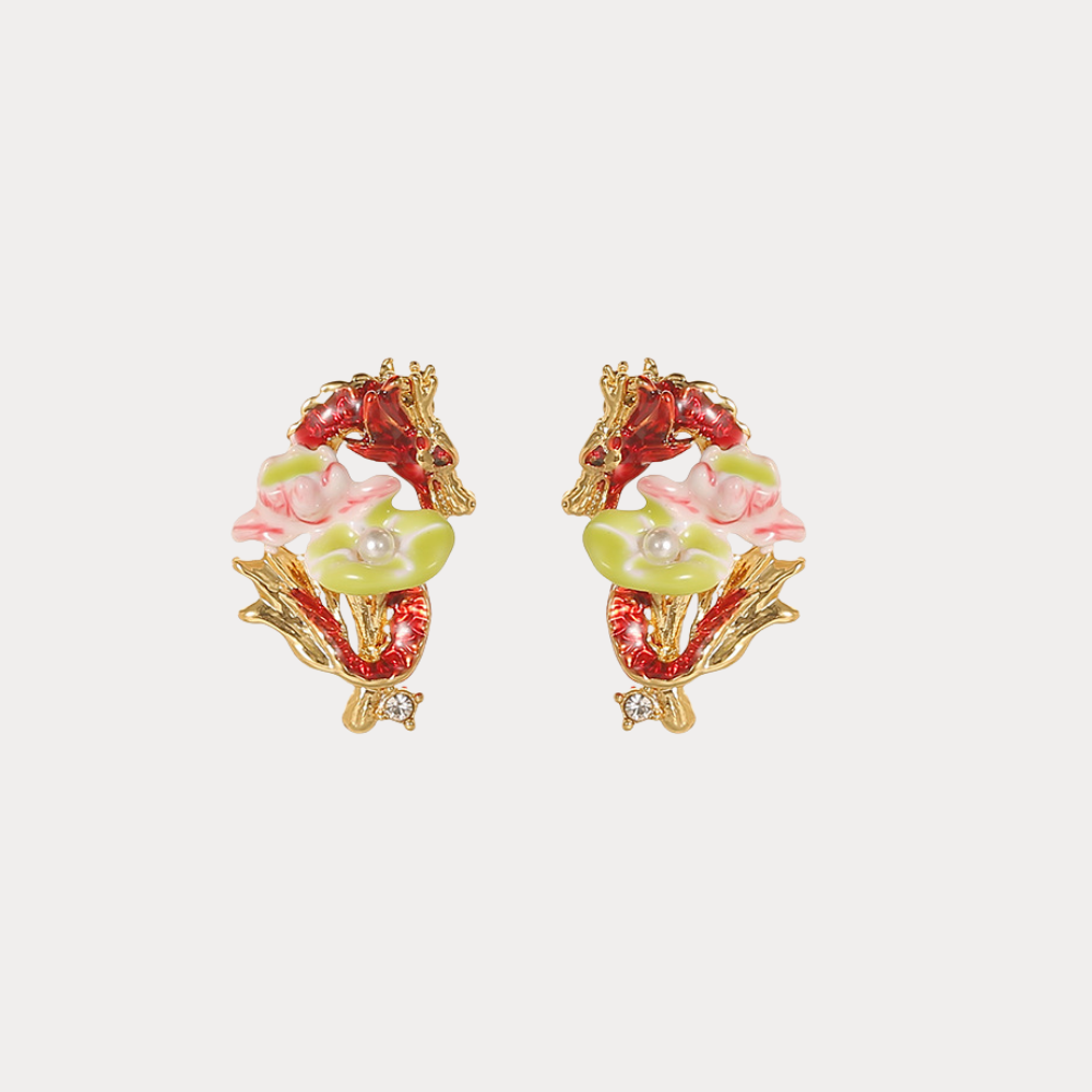 Dragon Lotus Earrings