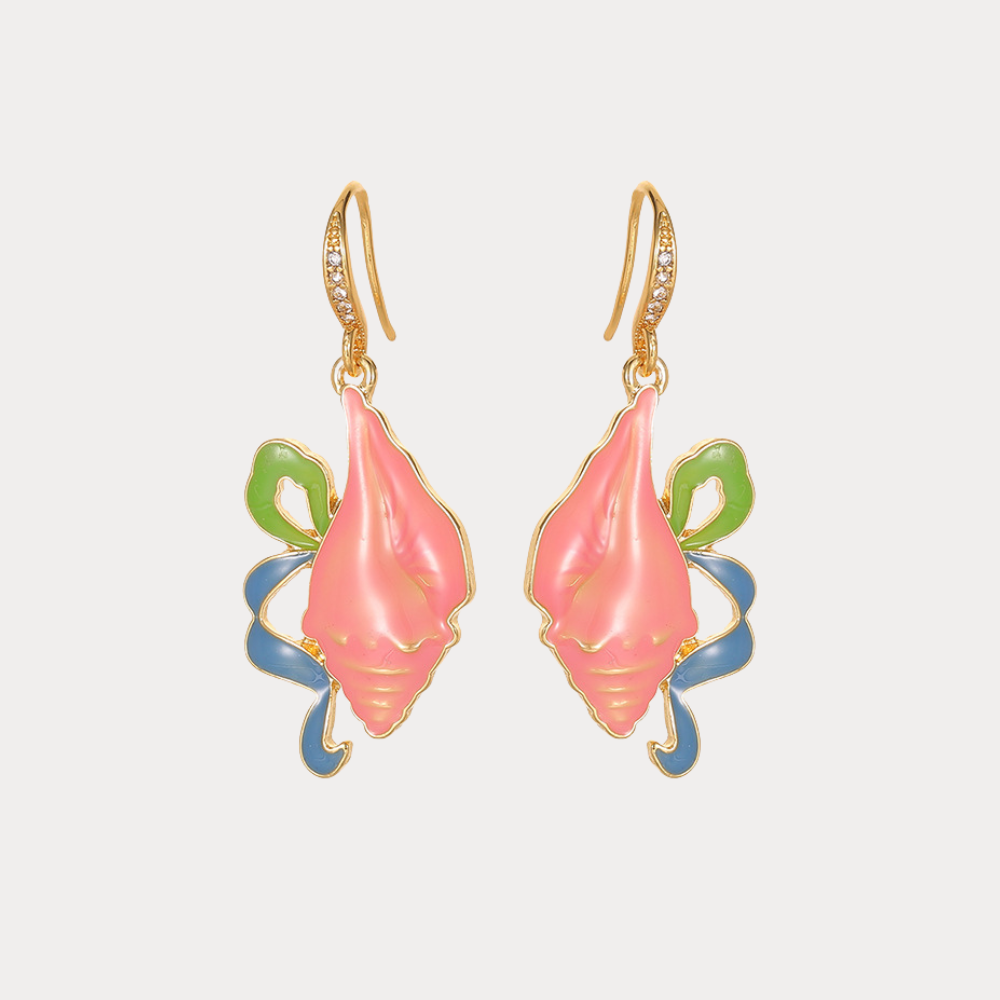 Pink Conch Shell Earrings