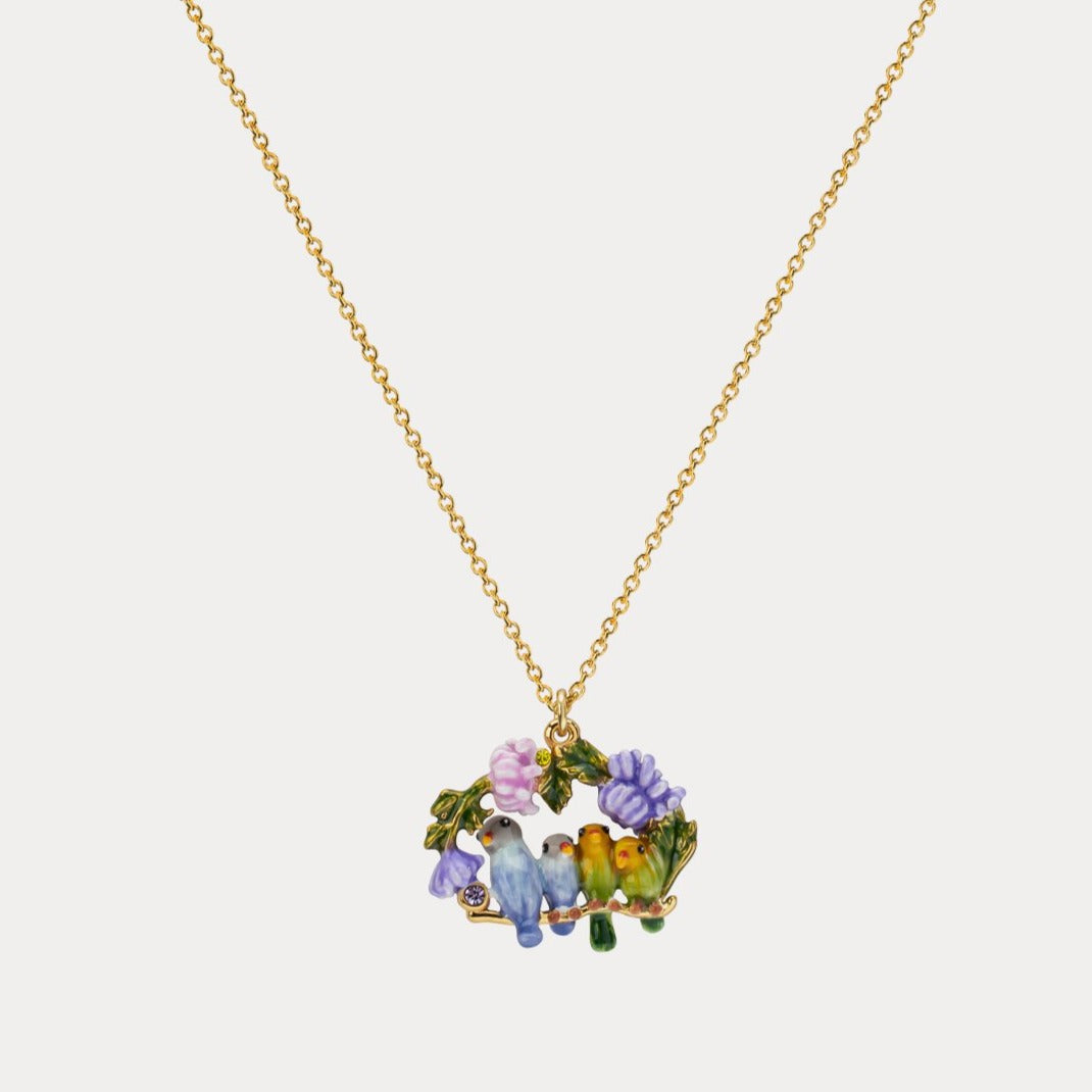 Parrot in Jeweled Garden good Necklace