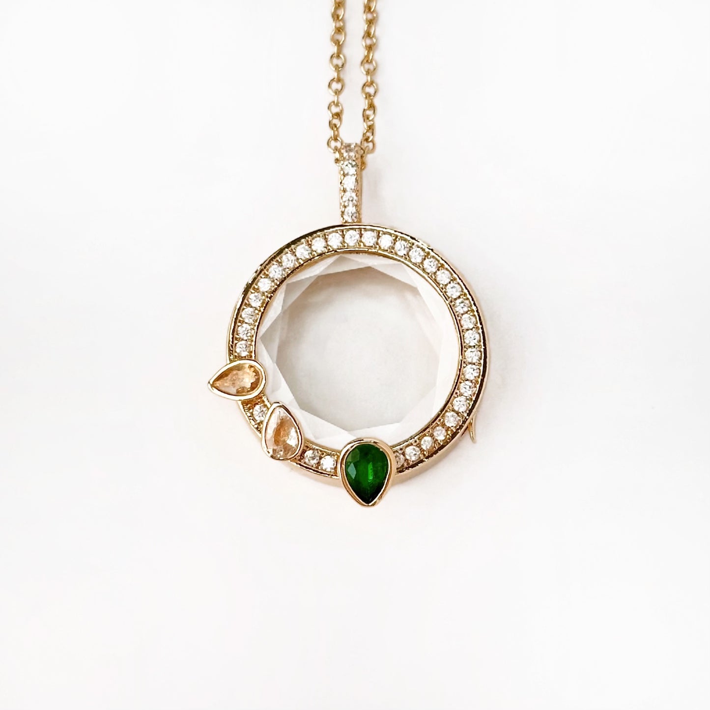 Personalized Gem Drop Charm Box Necklace