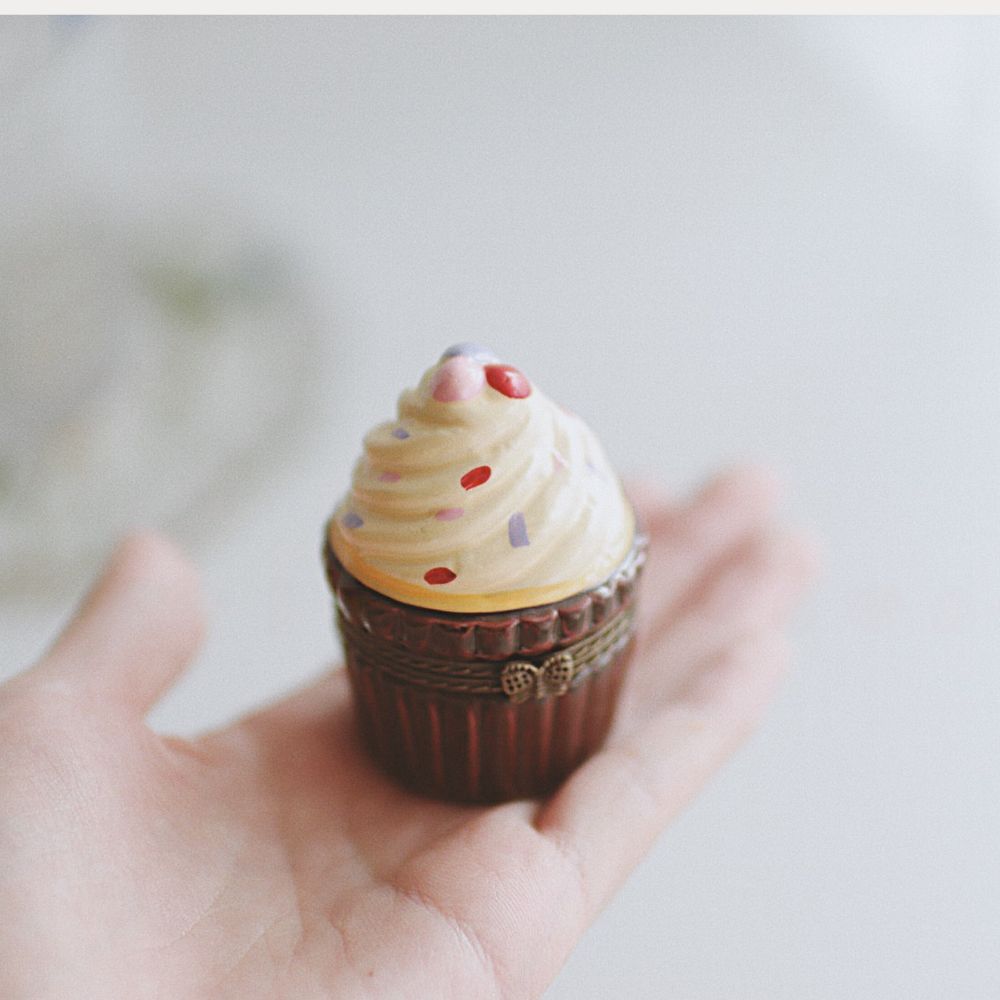 Yellow Cupcake Trinket Box