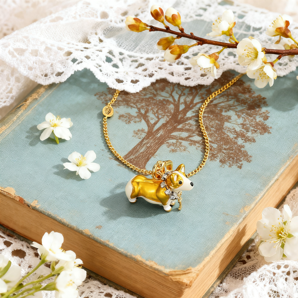 Golden Puppy Pendant