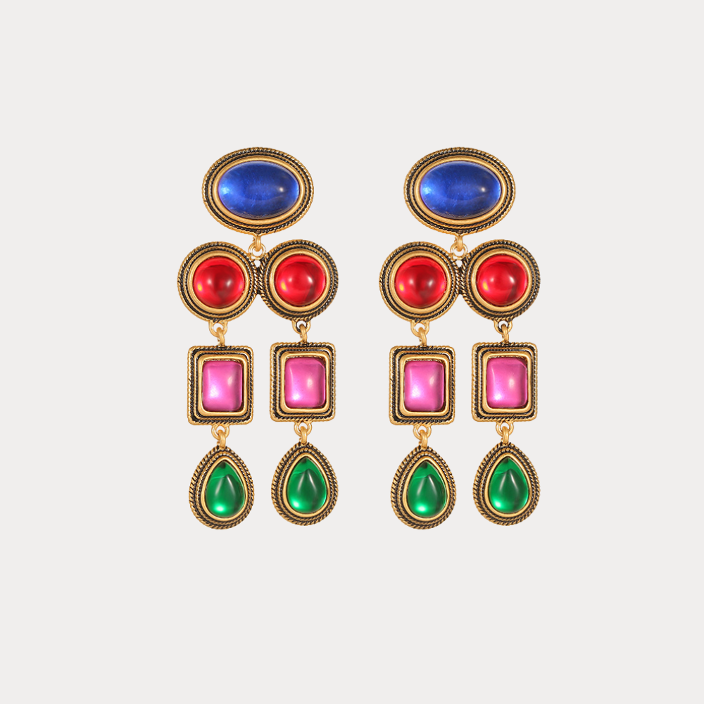 Vintage Scarlet Drop Earrings