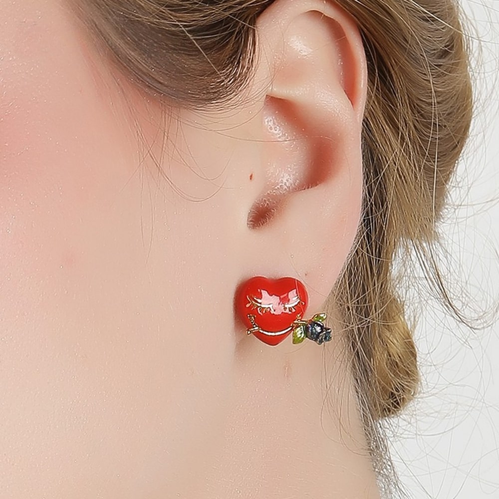 Love Heart Stud Earrings