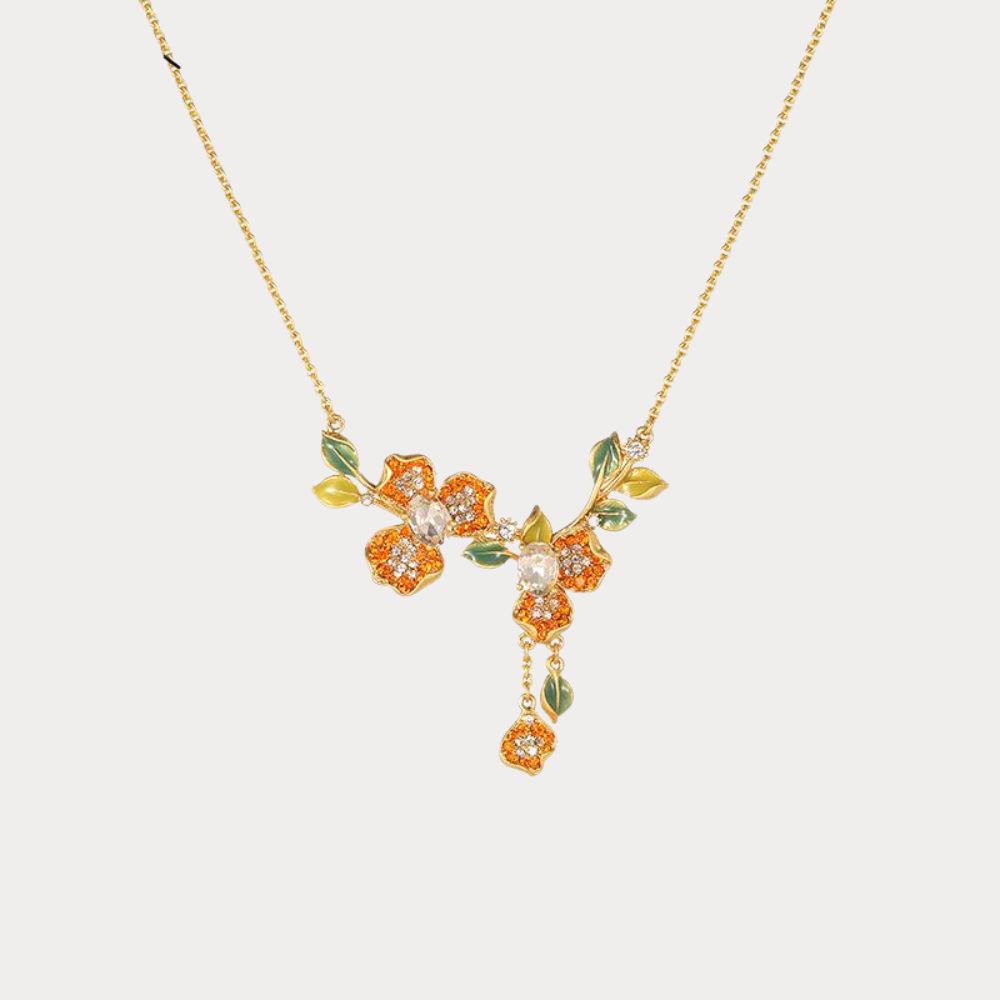 Vintage Blossom Tassel Necklace