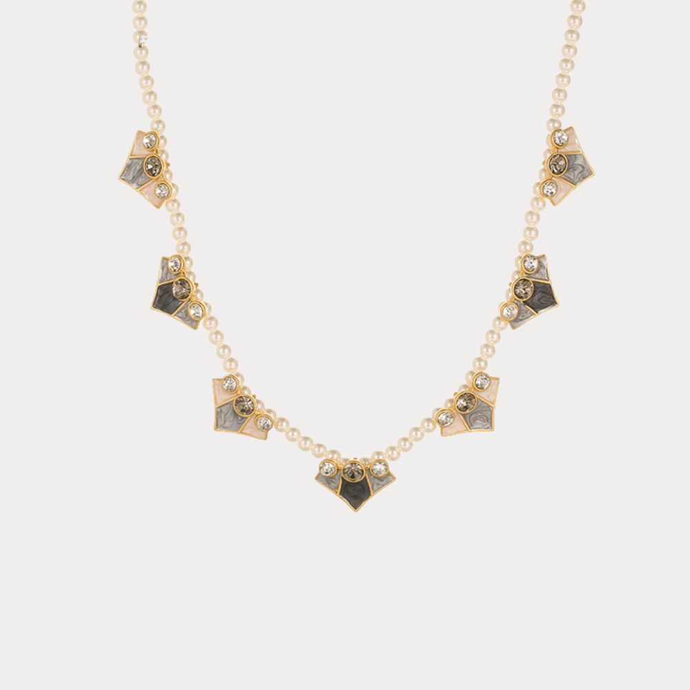 Vintage Petal Pearl Necklace