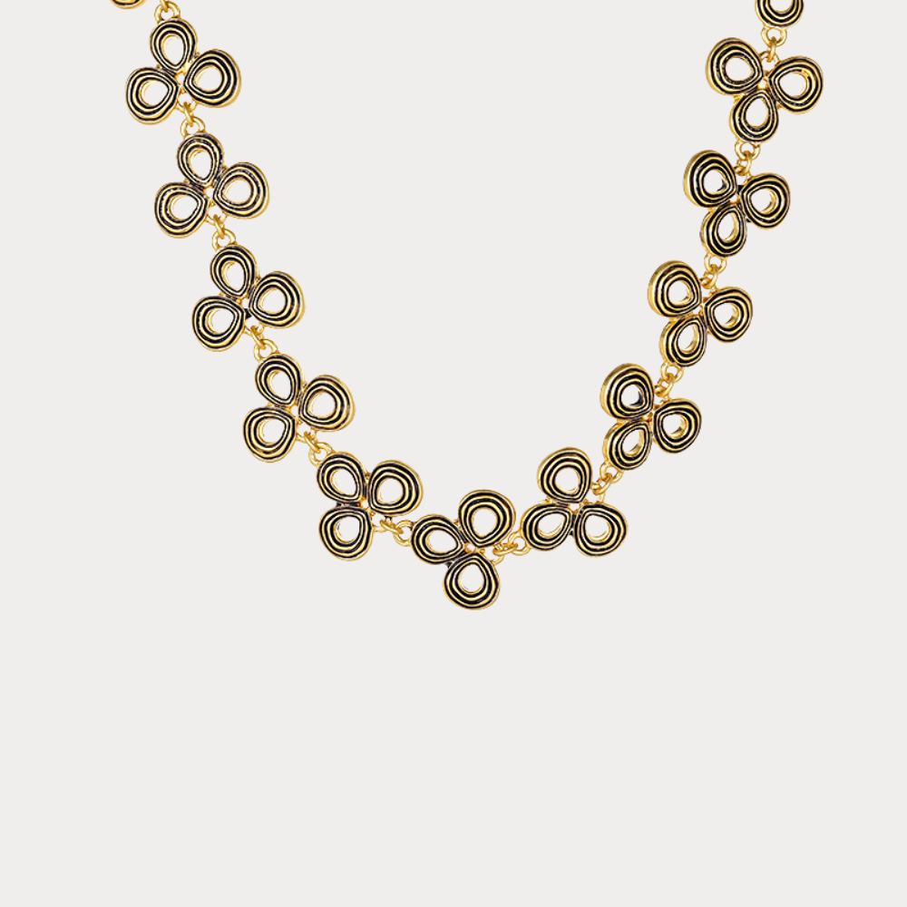 Vintage Triple Petal Charm Necklace