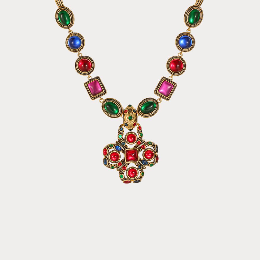 Vintage Scarlet Charm Necklace
