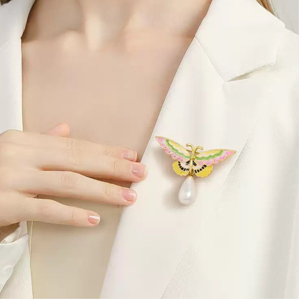 Butterfly Pearl Brooch