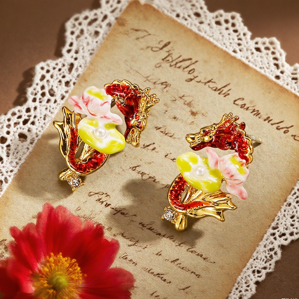 Dragon Lotus Earrings
