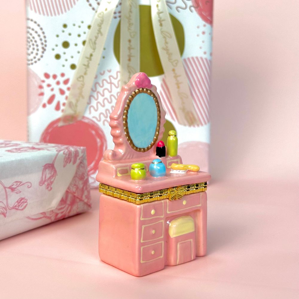 Pink Vanity Table Trinket Box