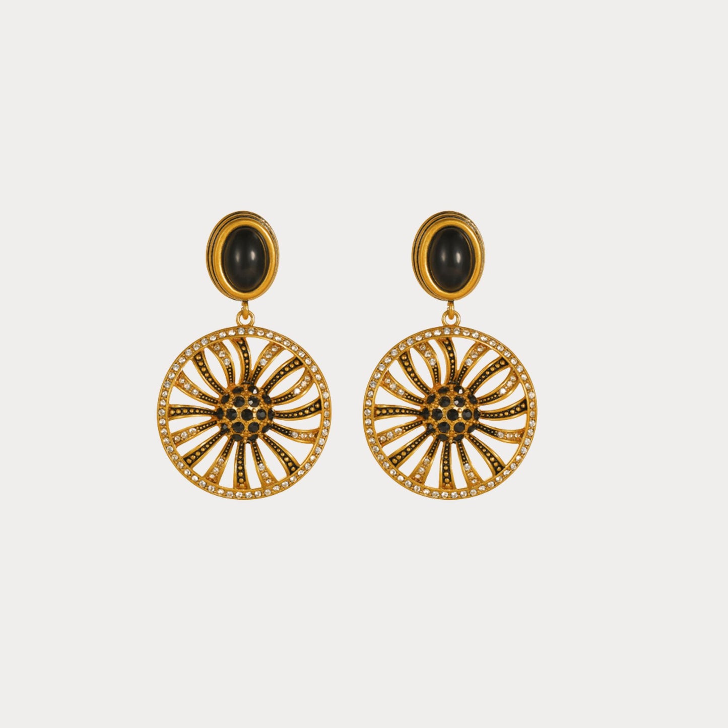 Vintage Sunflower Radiance Earrings