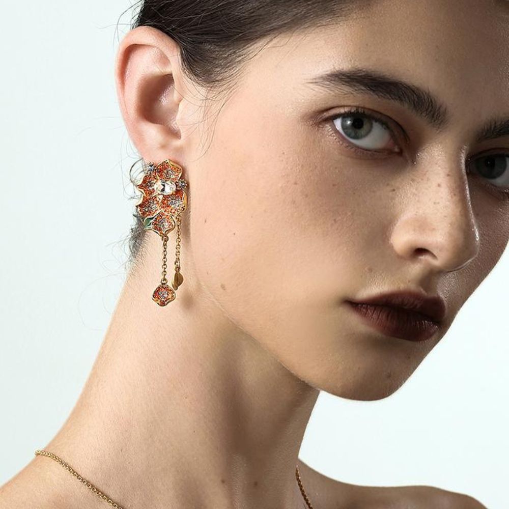 Vintage Blossom Tassel Earrings