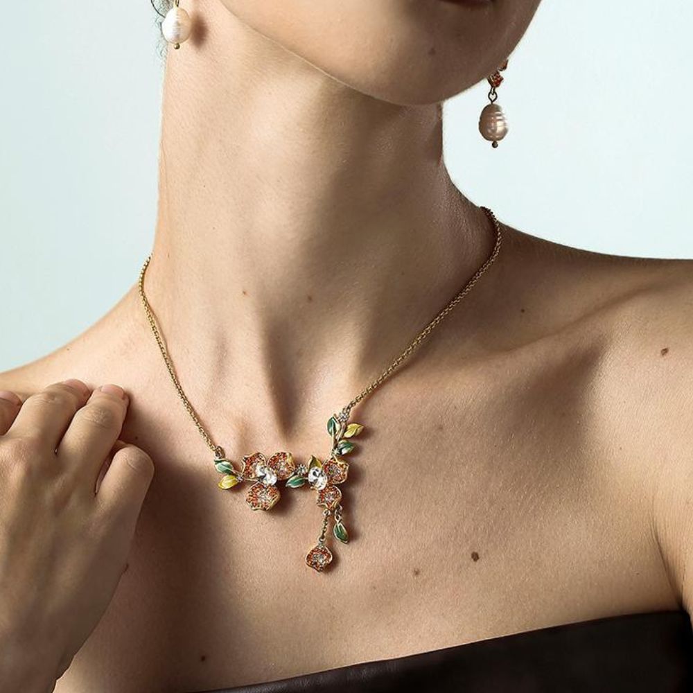 Vintage Blossom Tassel Necklace