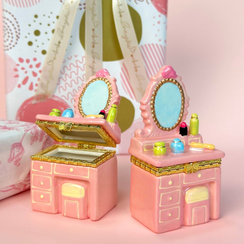 Pink Vanity Table Trinket Box