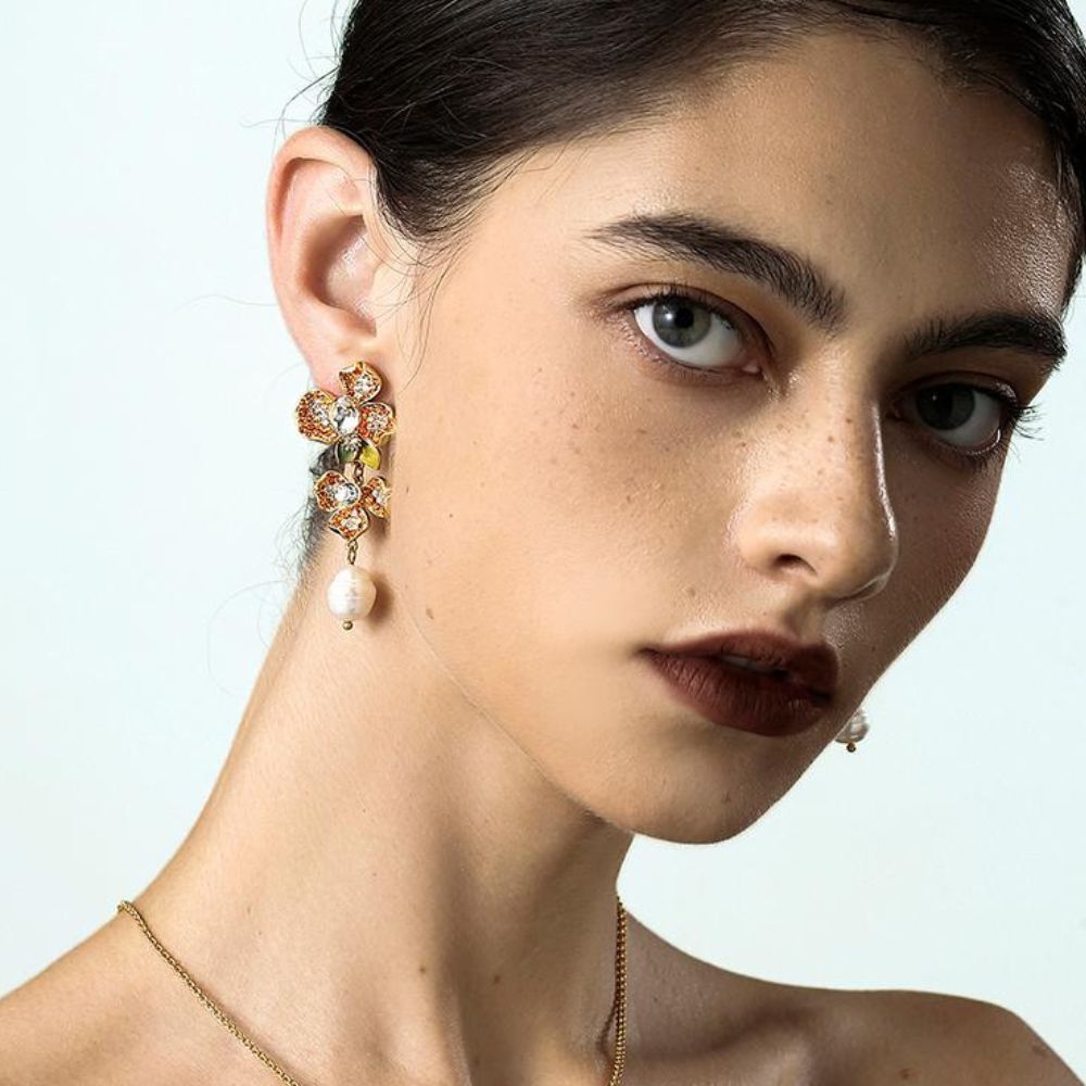 Vintage Blossom Pearl Earrings