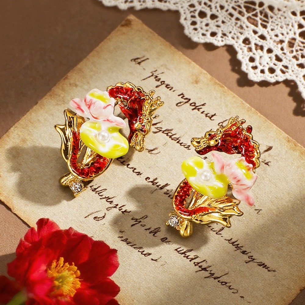 Dragon Lotus Earrings