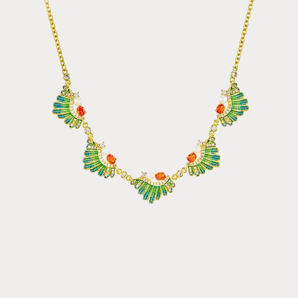 Emerald Feather Necklace