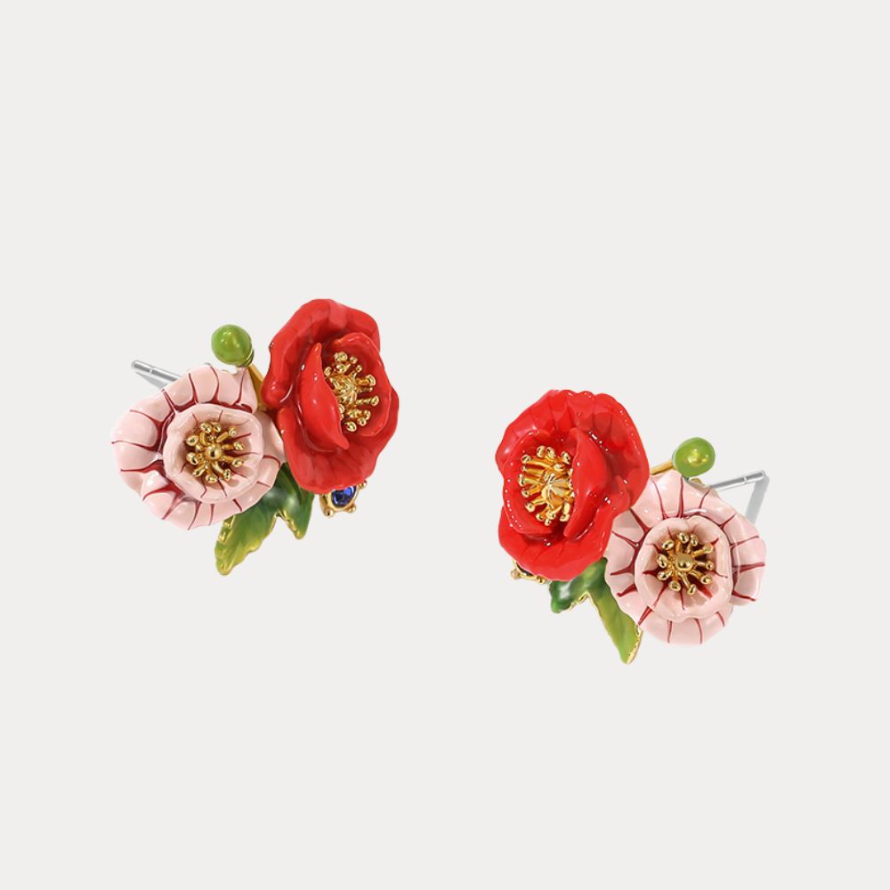 Corn Poppy Earrings