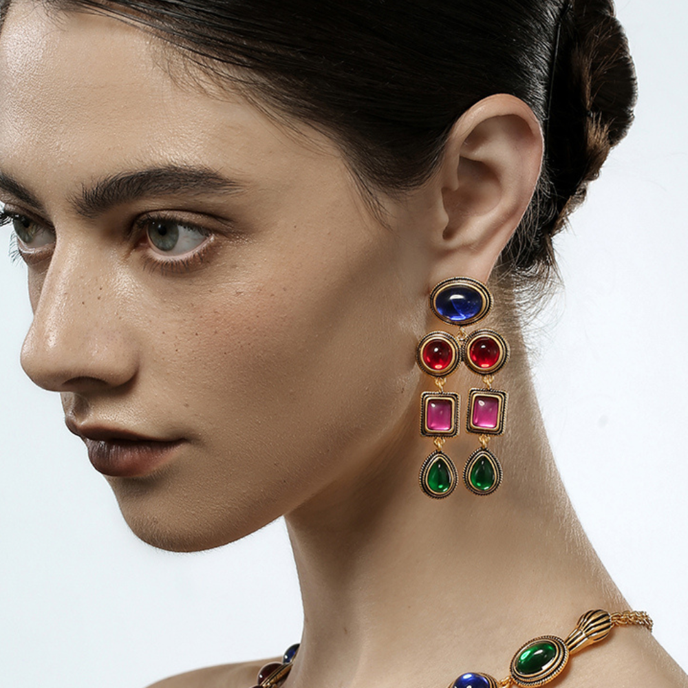 Vintage Scarlet Drop Earrings