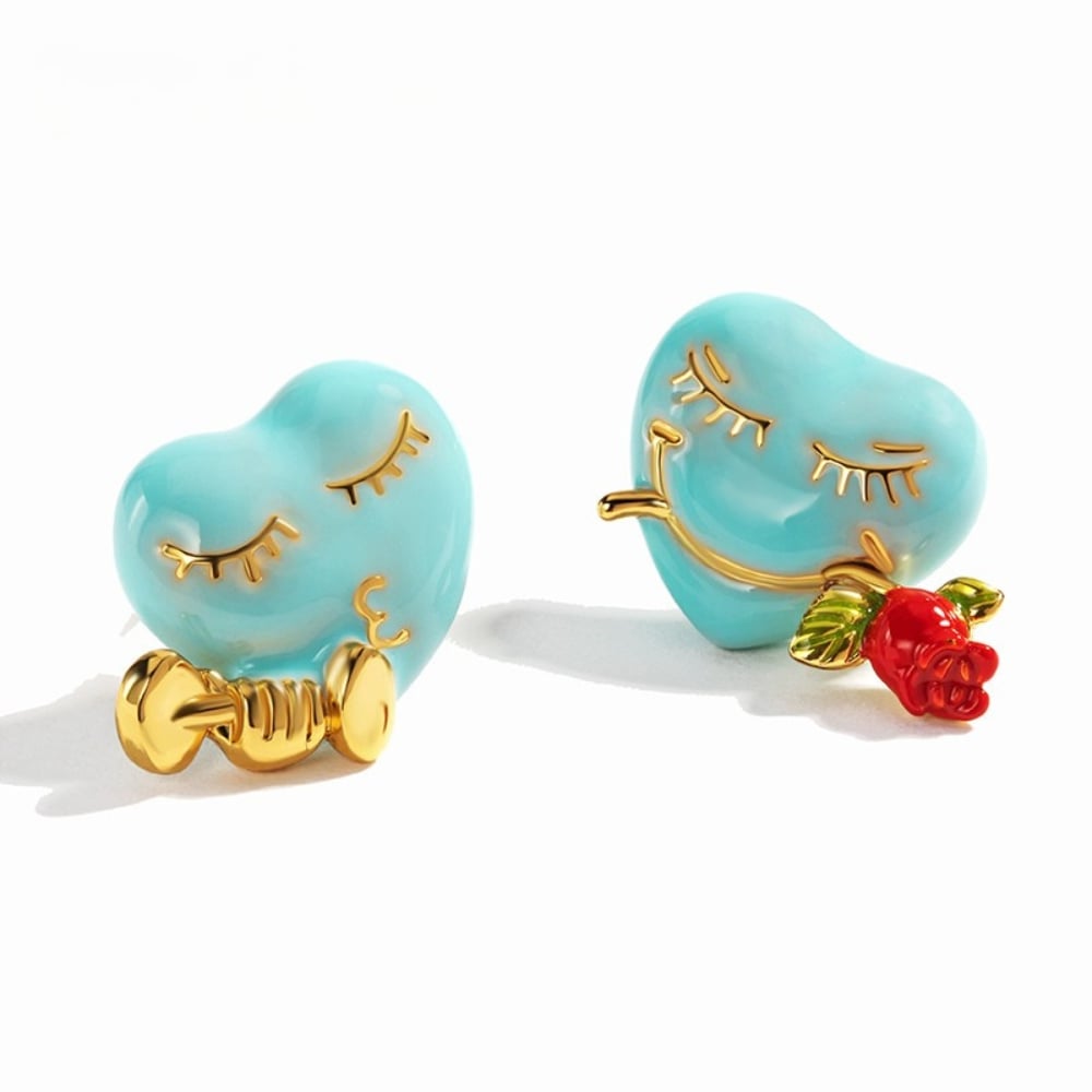 Love Heart Stud Earrings