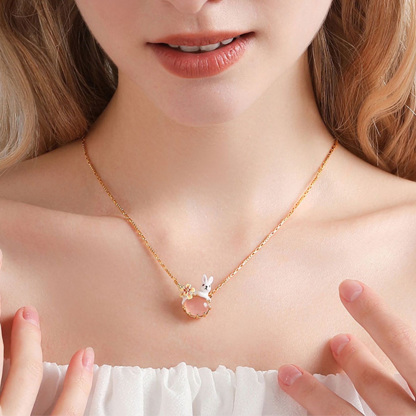 Blossom Bunny Charm Necklace