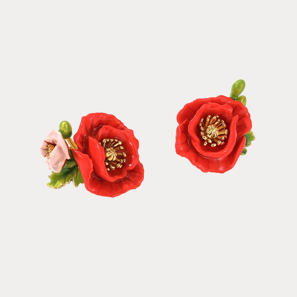 Corn Poppy Earrings