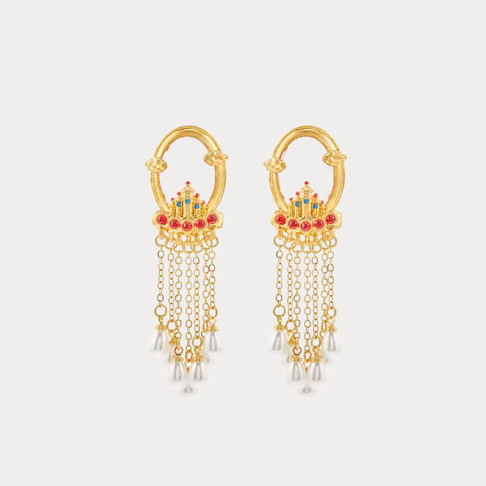 Castle in the Sky Tassel Earrings