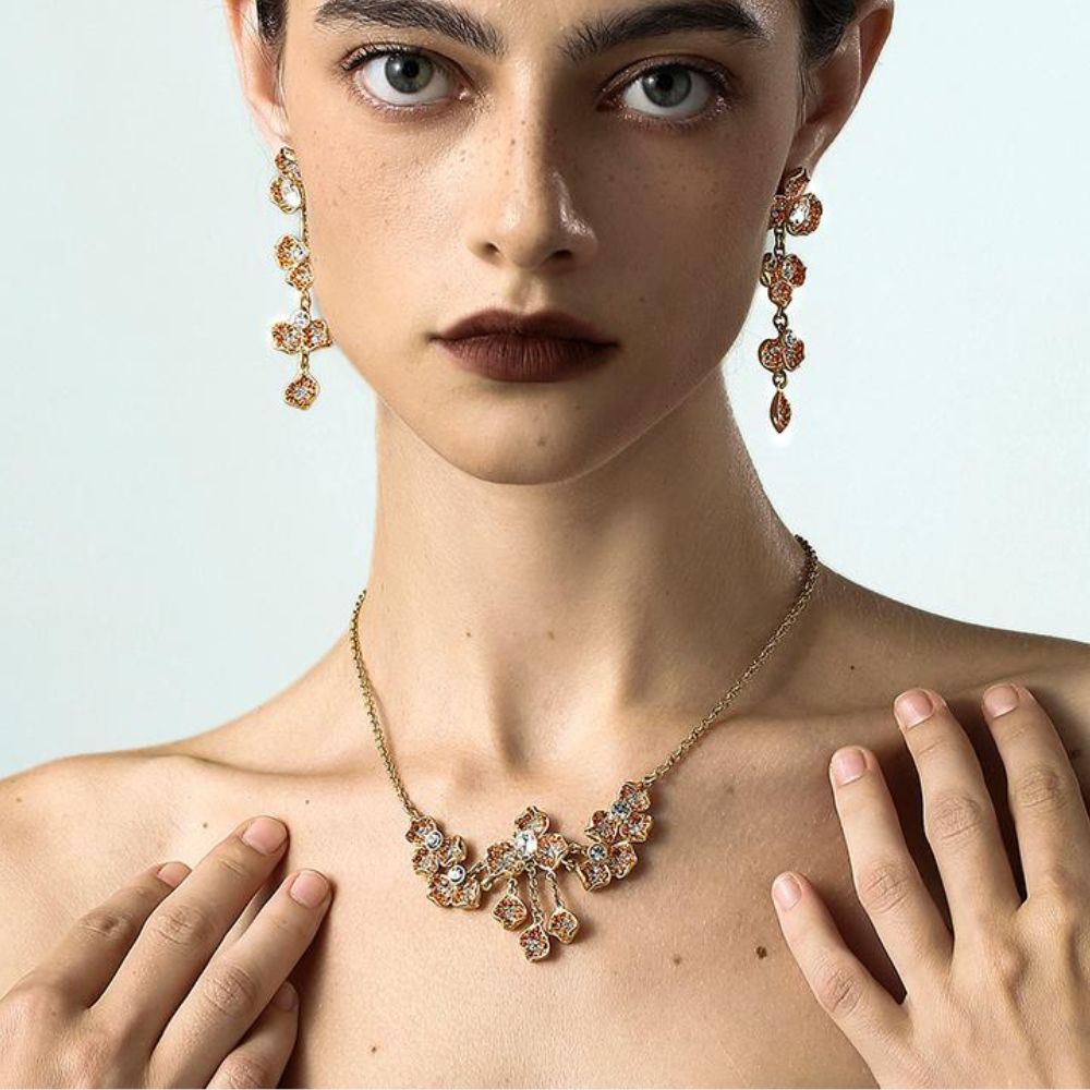 Vintage Blossom Tassel Necklace