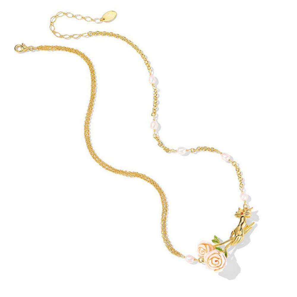 Champagne Rose Flower Necklace