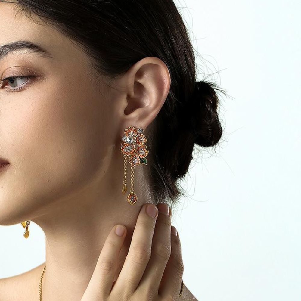 Vintage Blossom Tassel Earrings