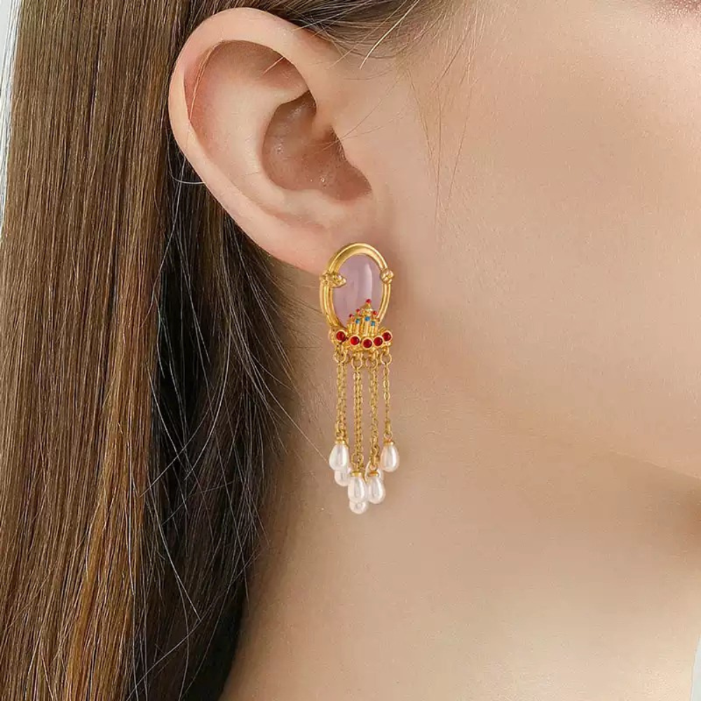 Castle in the Sky Tassel Earrings