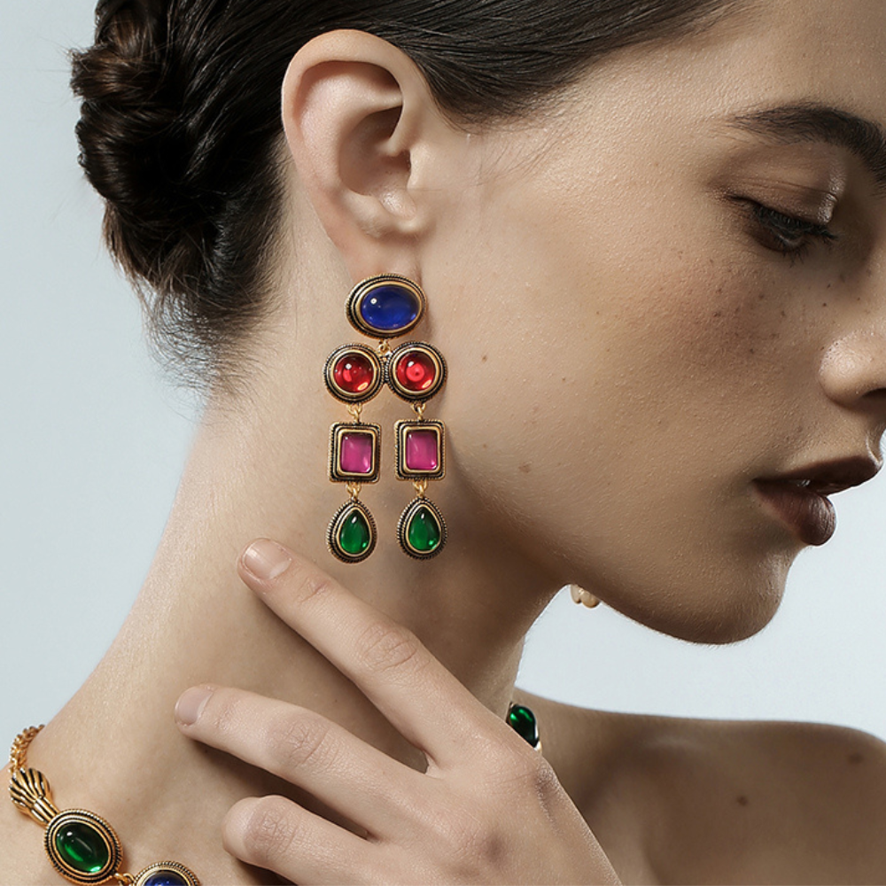 Vintage Scarlet Drop Earrings