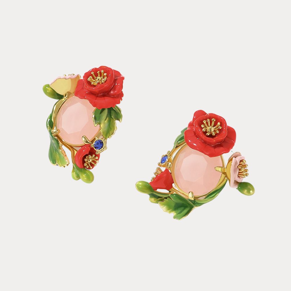 Corn Poppy Earrings