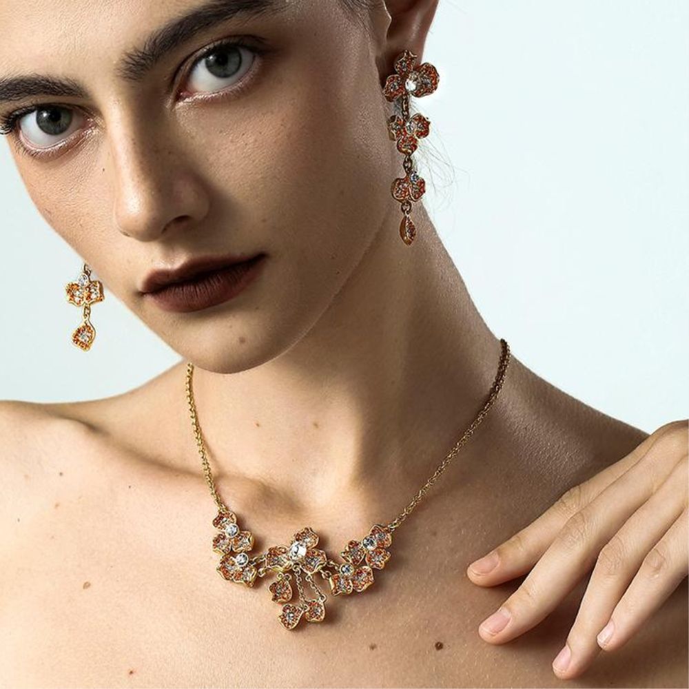 Vintage Blossom Tassel Necklace