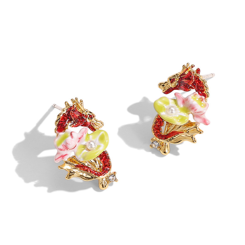 Dragon Lotus Earrings