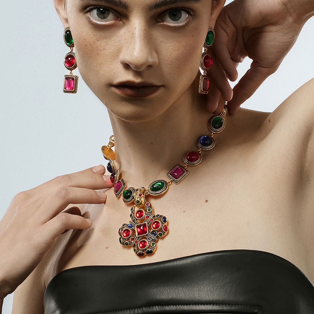 Vintage Scarlet Charm Necklace