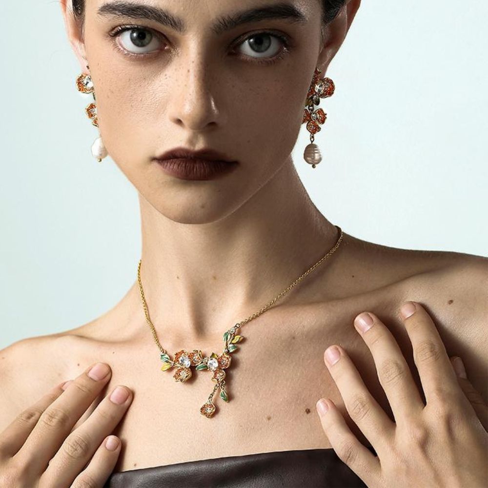 Vintage Blossom Tassel Necklace