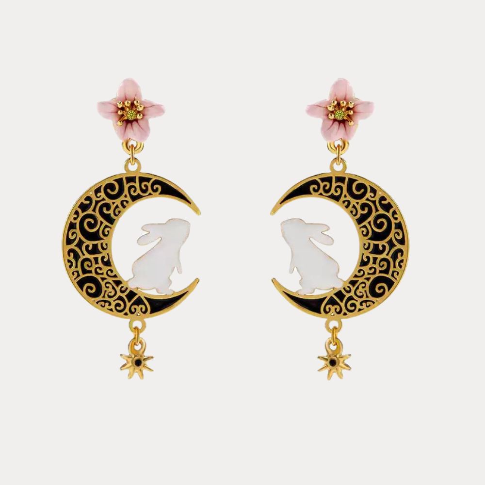 Rabbit & Moon Earring